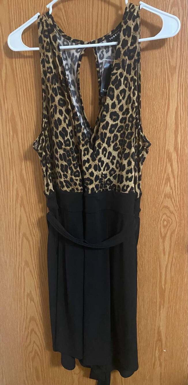Torrid Twofer ITY Romper Size 3 Leopard Black Sleeveless Plus